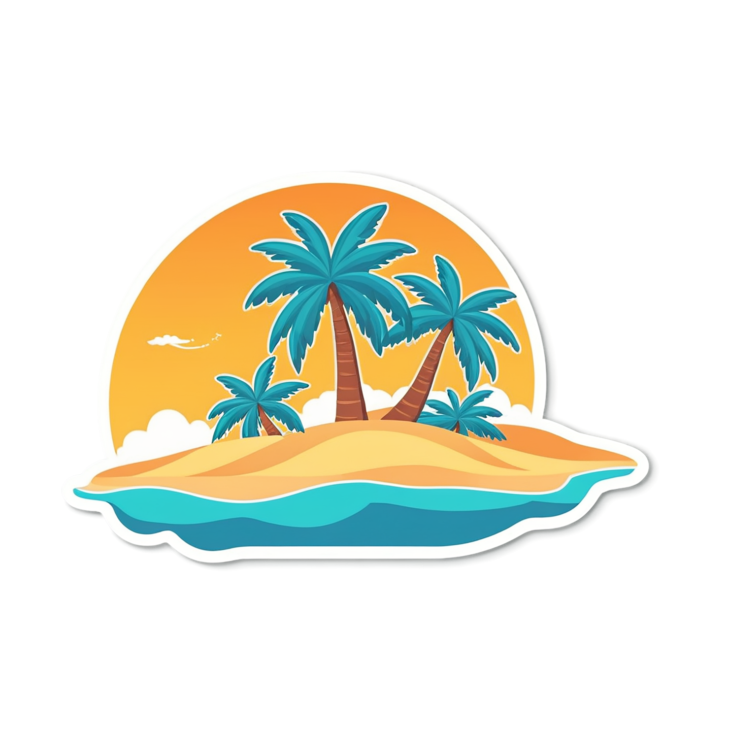 Beach cute sticker isolated on transparent background #12422