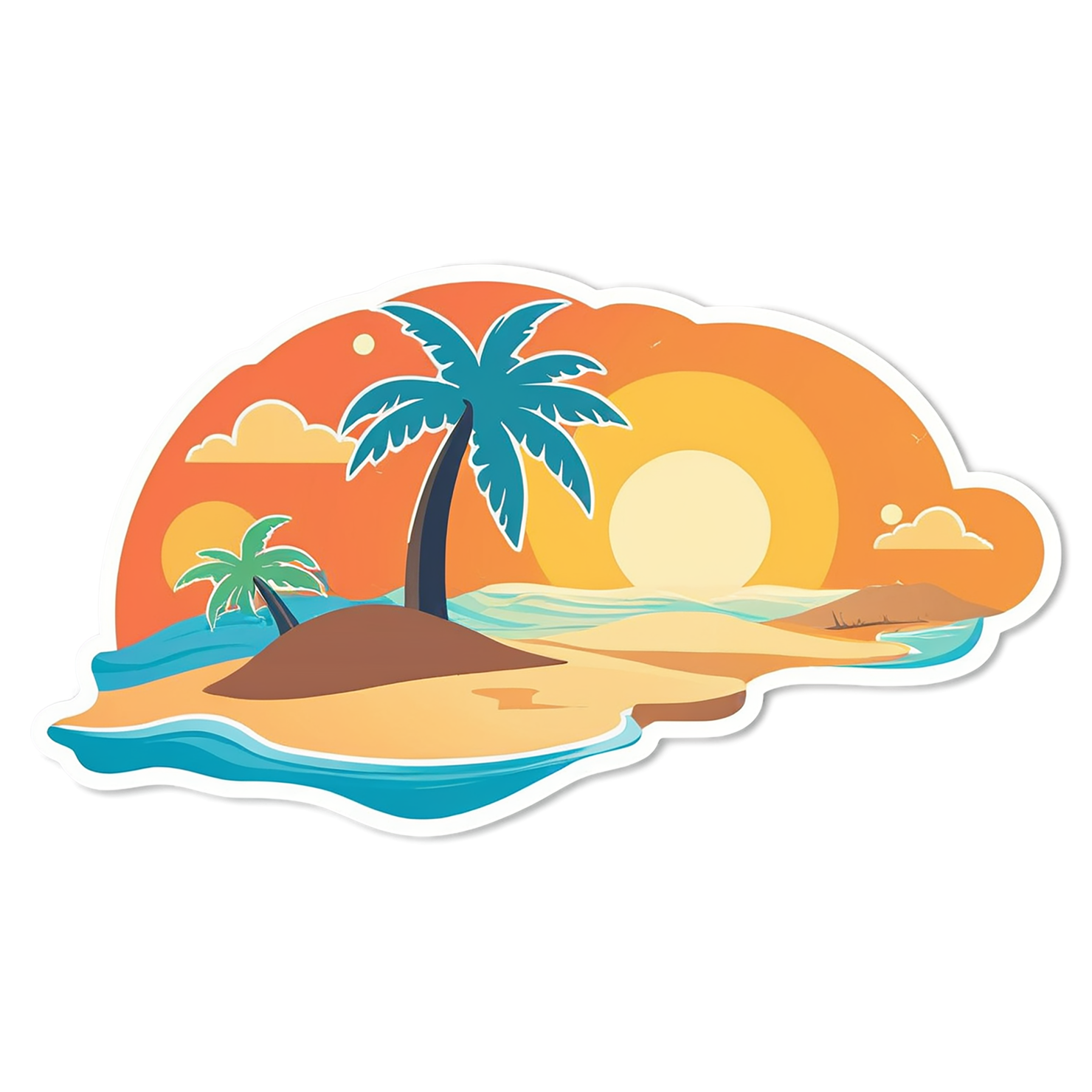 Beach cute sticker isolated on transparent background #12424