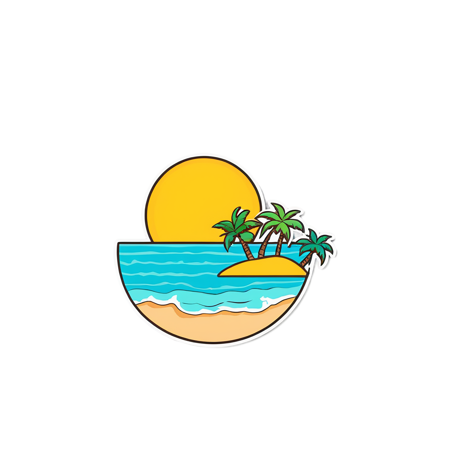 Beach cute sticker isolated on transparent background #12425
