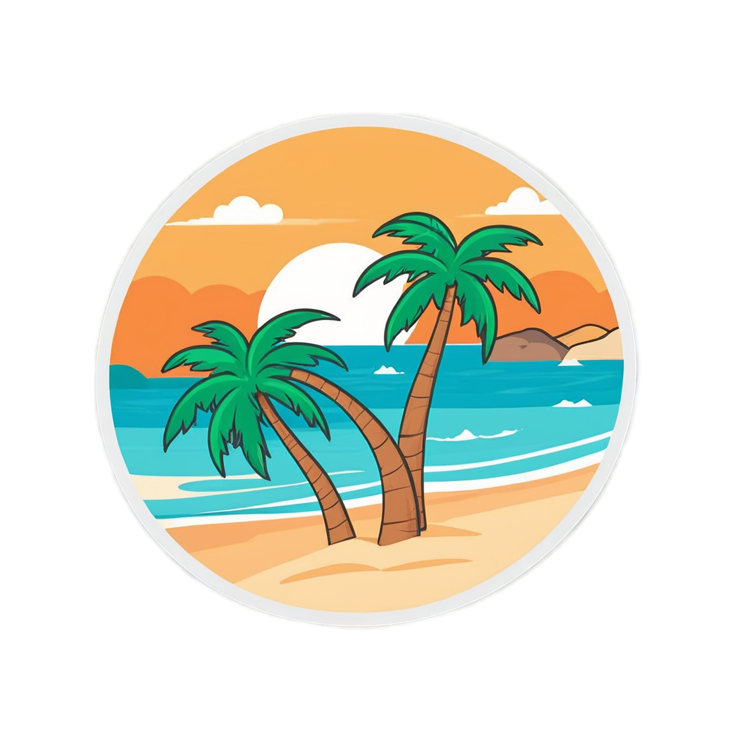 Beach cute sticker isolated on transparent background #12426