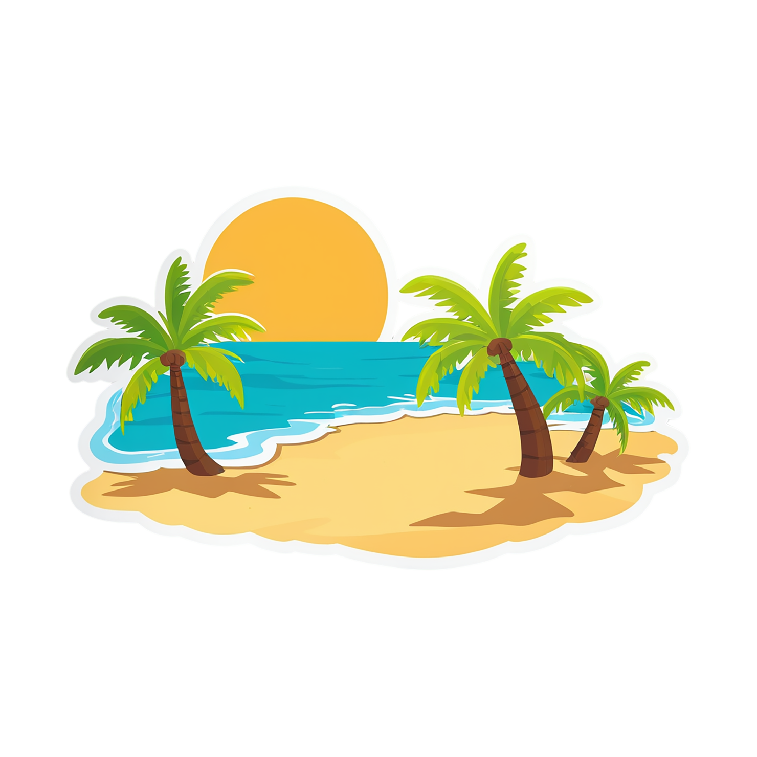 Beach cute sticker isolated on transparent background #12427