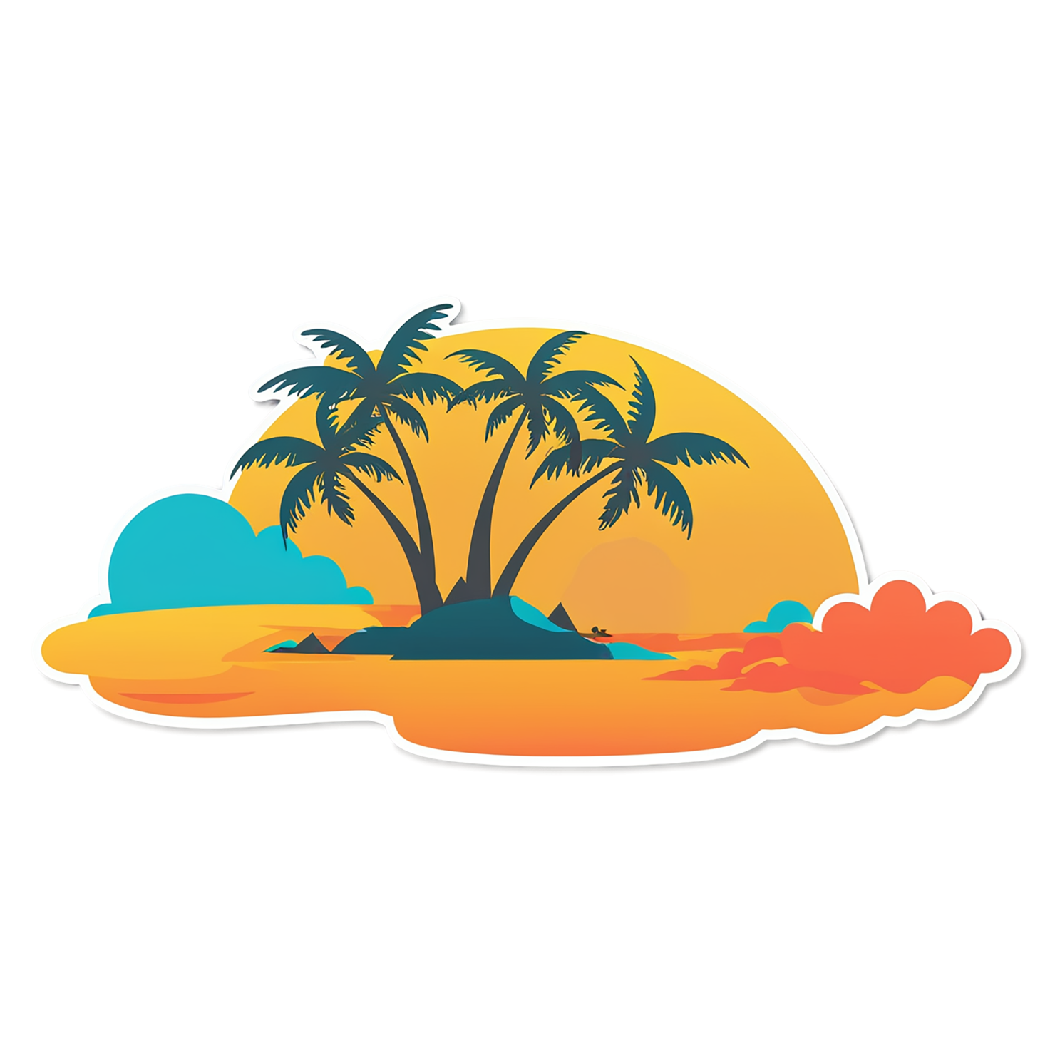 Beach cute sticker isolated on transparent background #12428