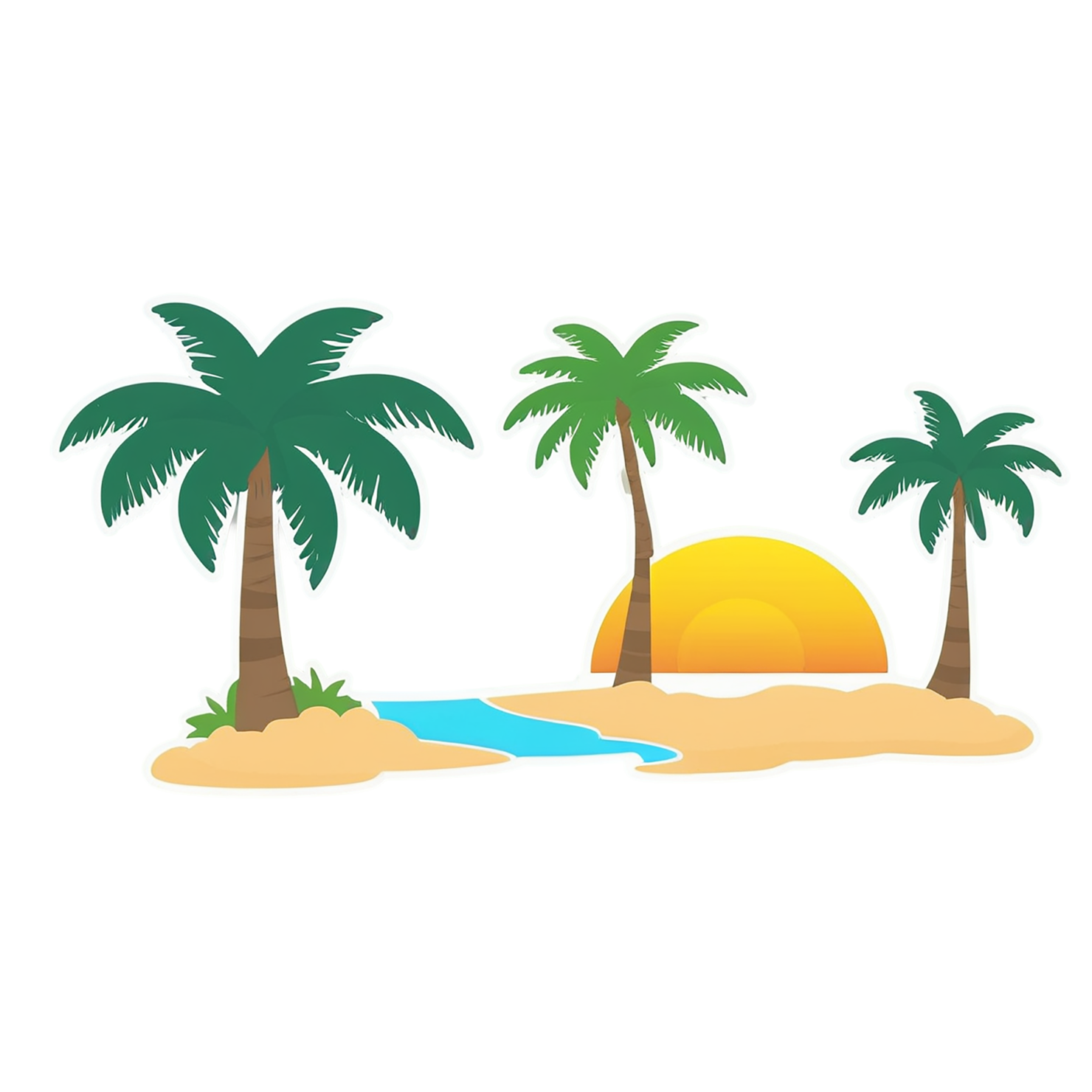 Beach cute sticker isolated on transparent background #12429