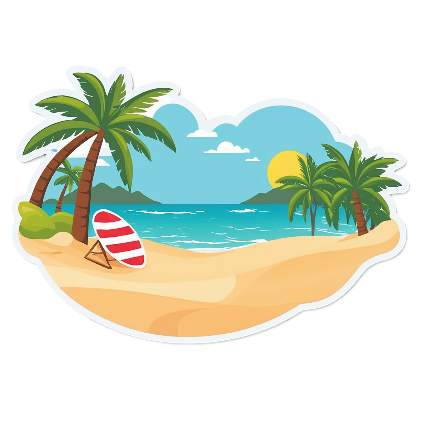 Beach cute sticker isolated on transparent background #12431