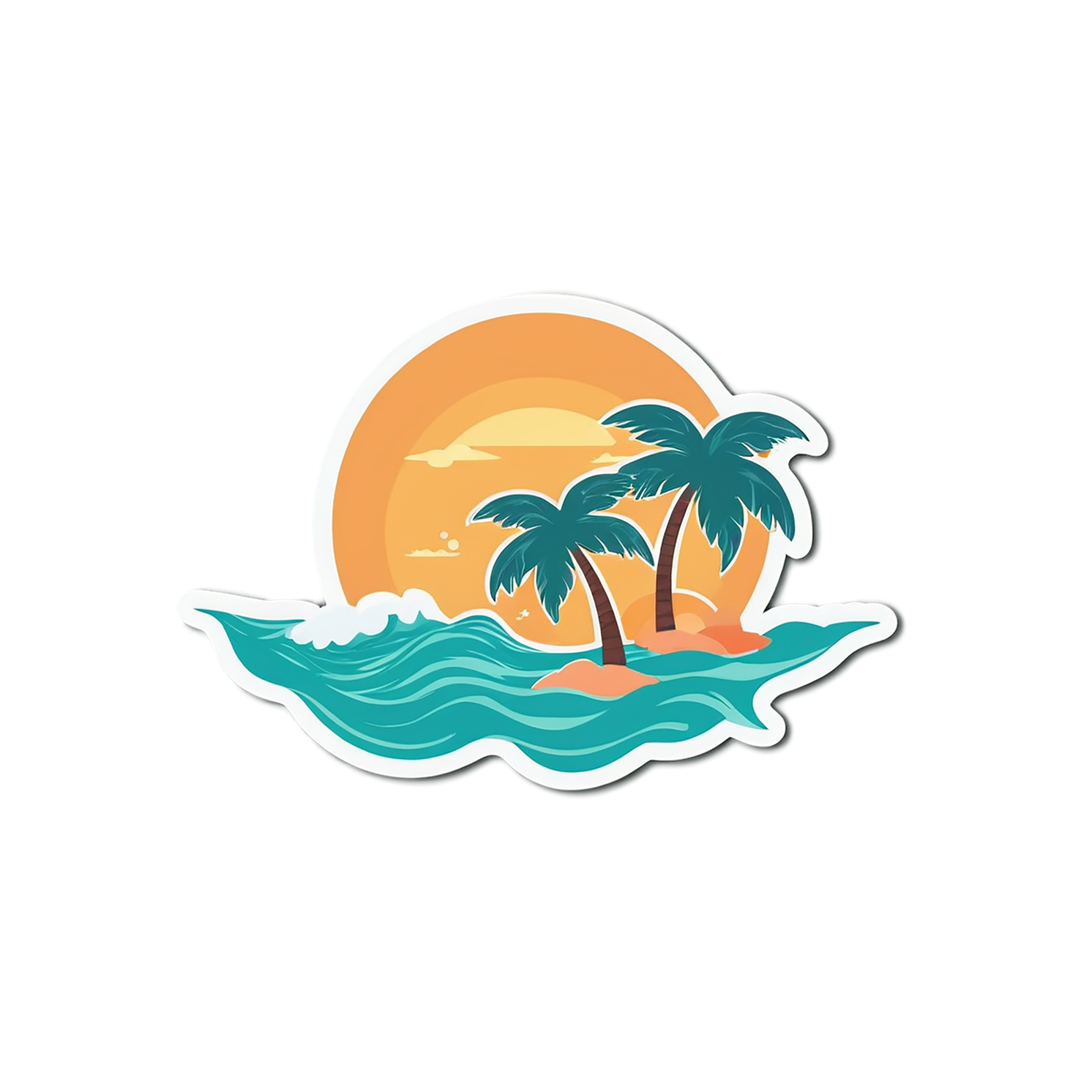 Beach cute sticker isolated on transparent background #12432