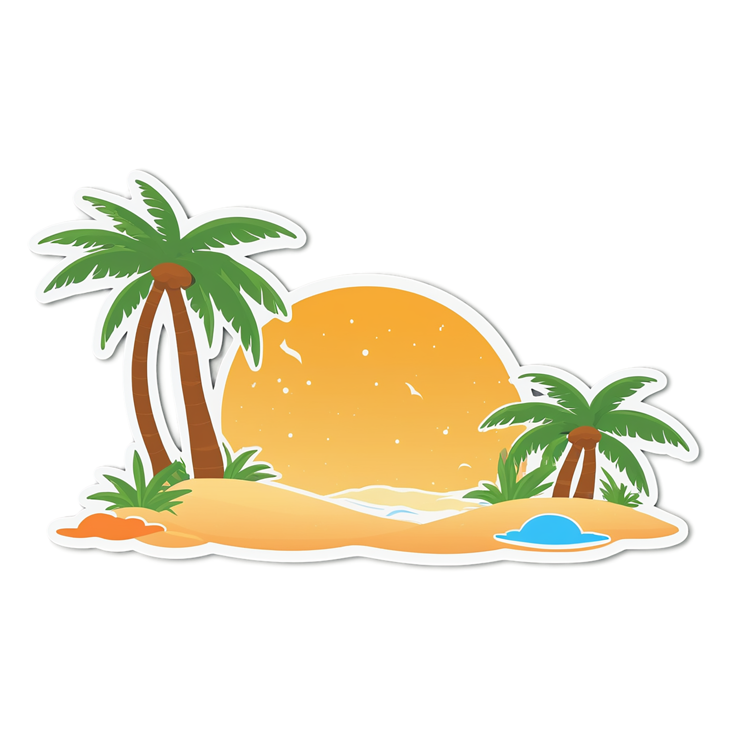 Beach cute sticker isolated on transparent background #12434