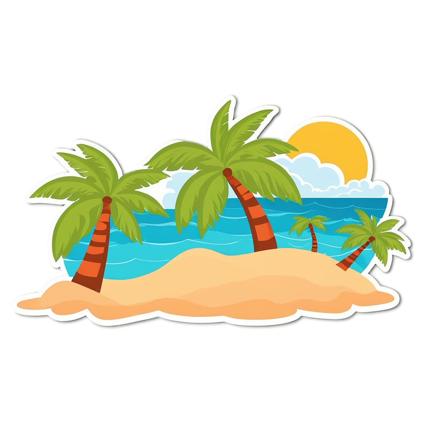 Beach cute sticker isolated on transparent background #12436