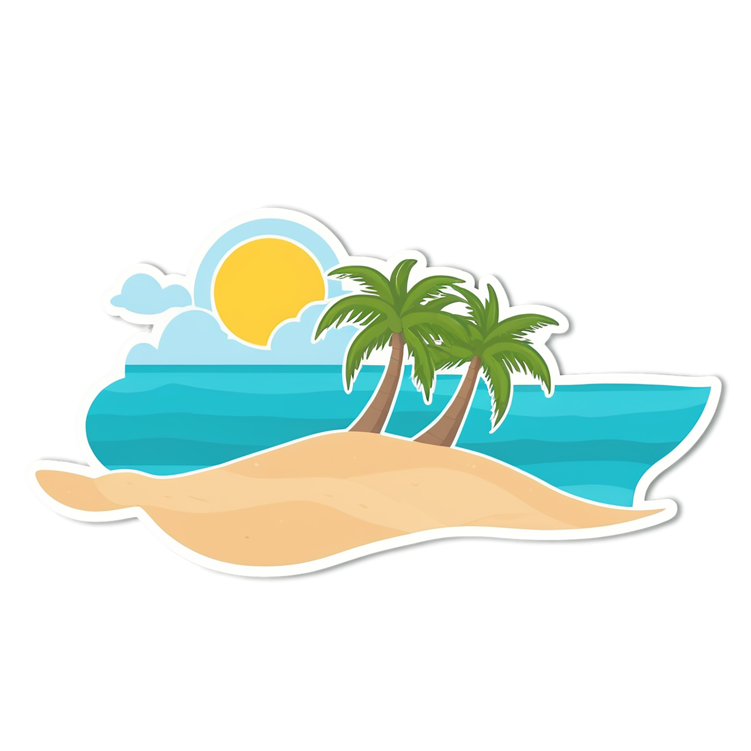 Beach cute sticker isolated on transparent background #12437