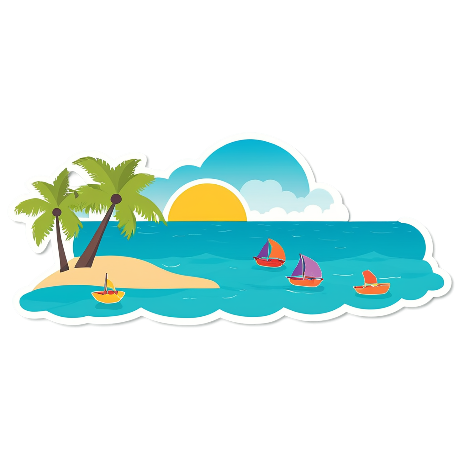 Beach cute sticker isolated on transparent background #12438