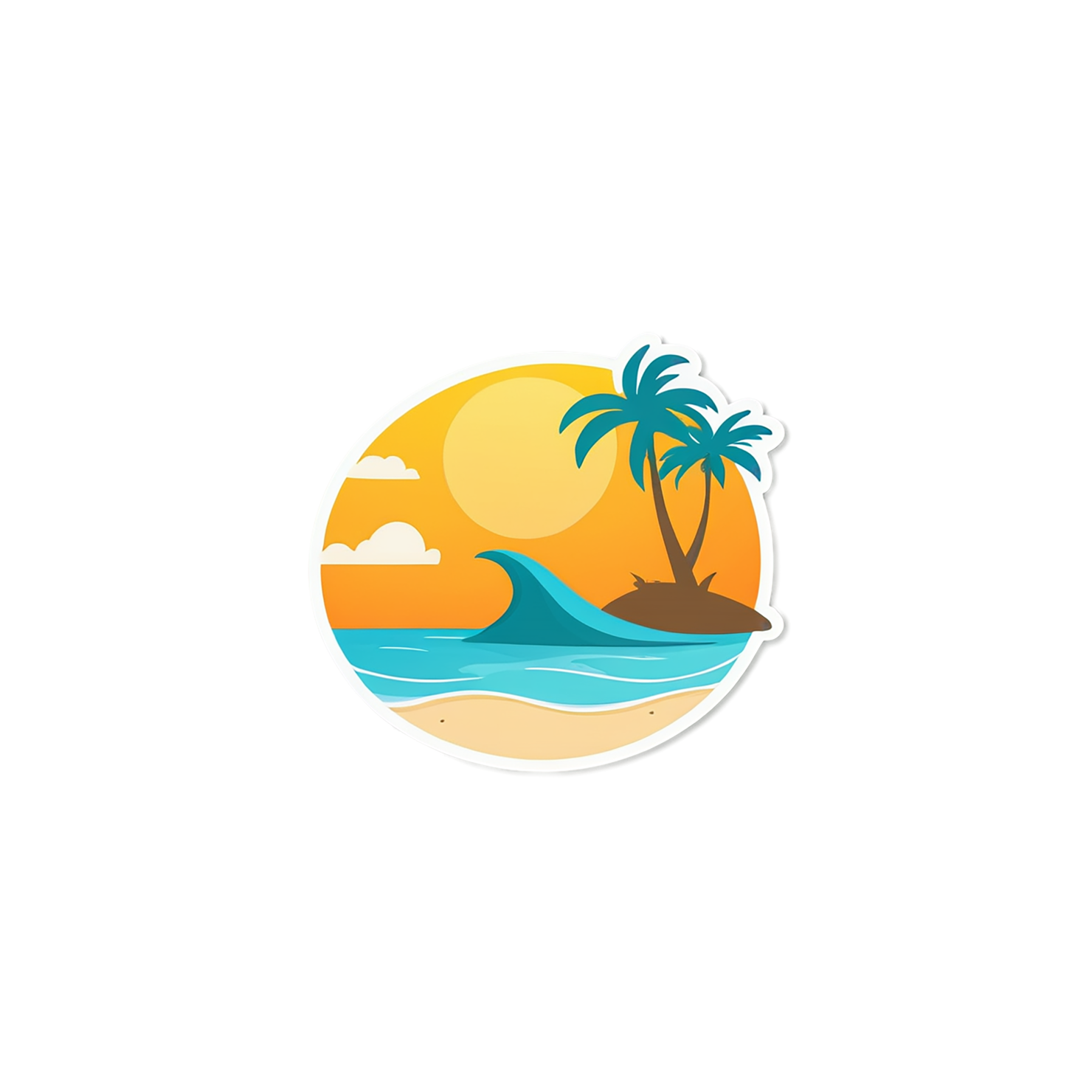 Beach cute sticker isolated on transparent background #12439