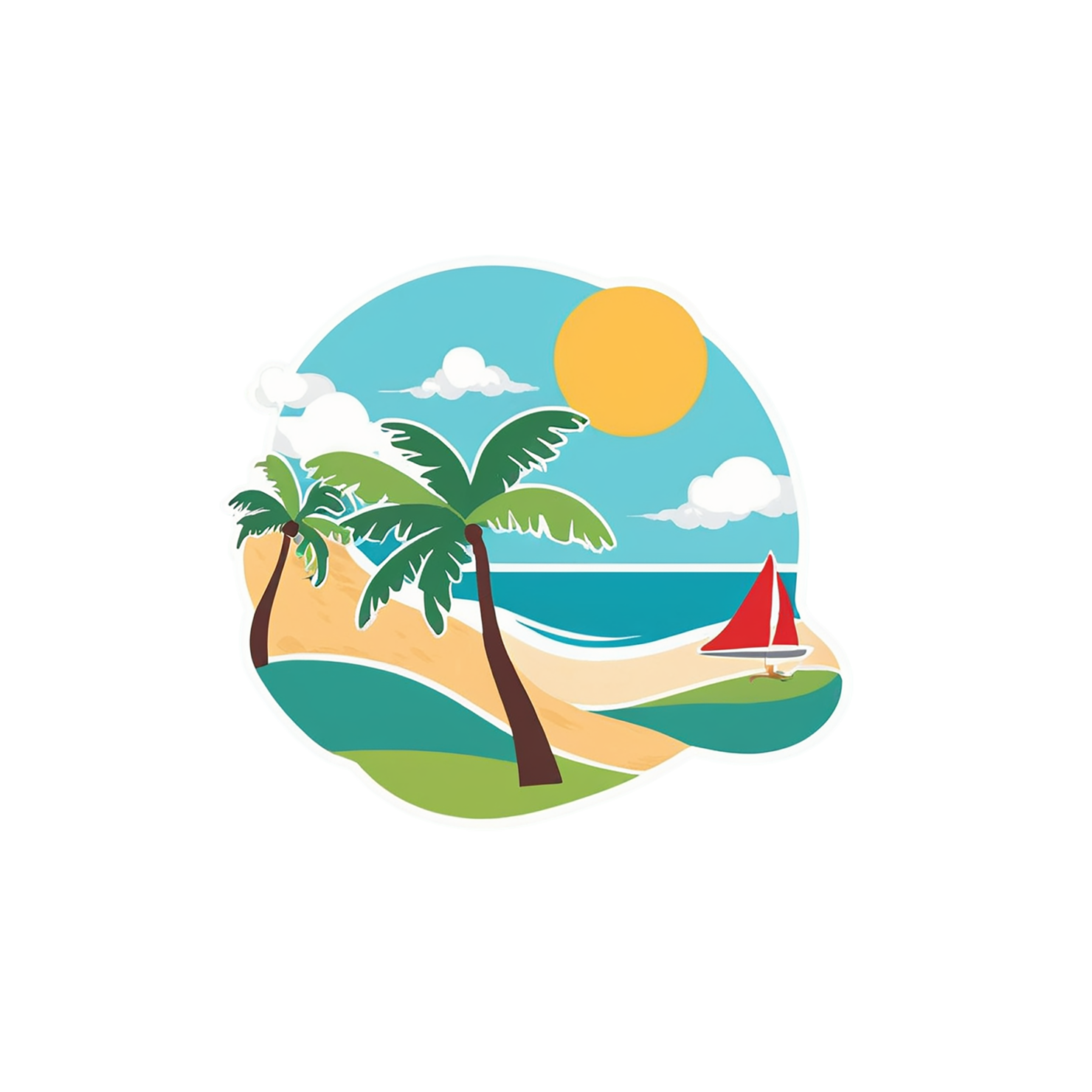 Beach cute sticker isolated on transparent background #12440