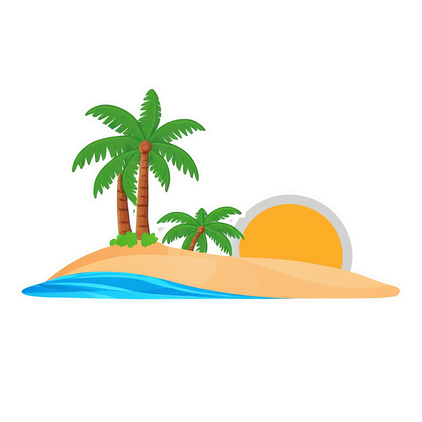 Beach cute sticker isolated on transparent background #12441