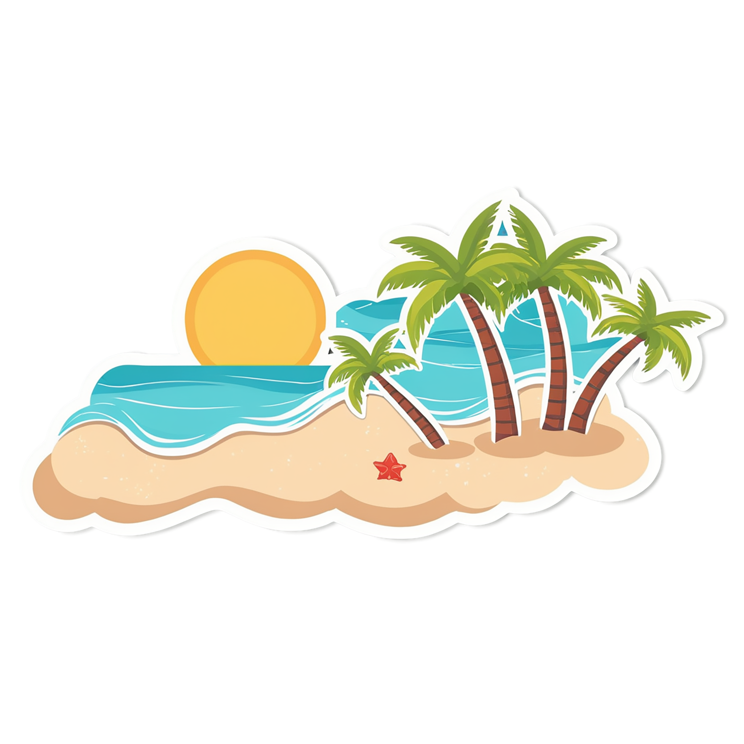 Beach cute sticker isolated on transparent background #12442