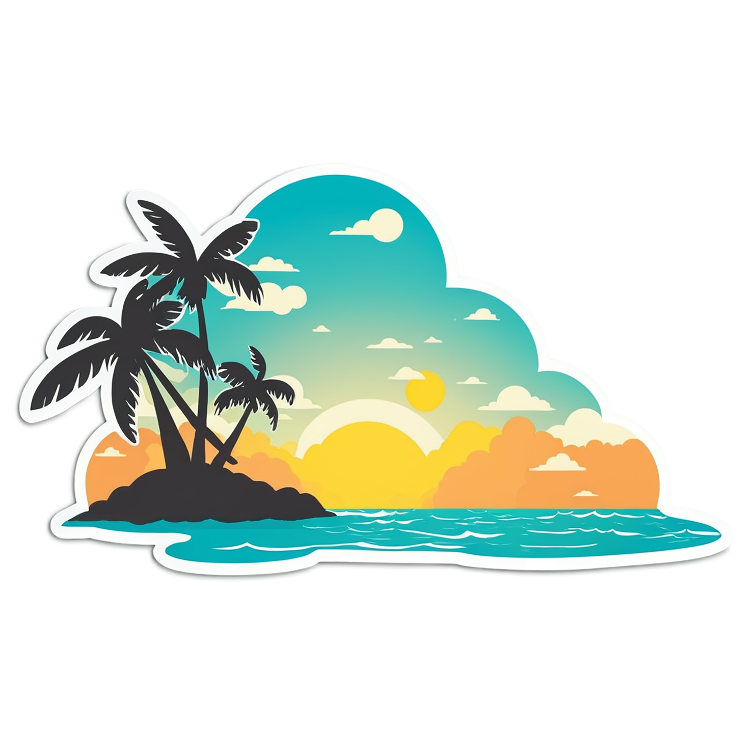 Beach cute sticker isolated on transparent background #12443