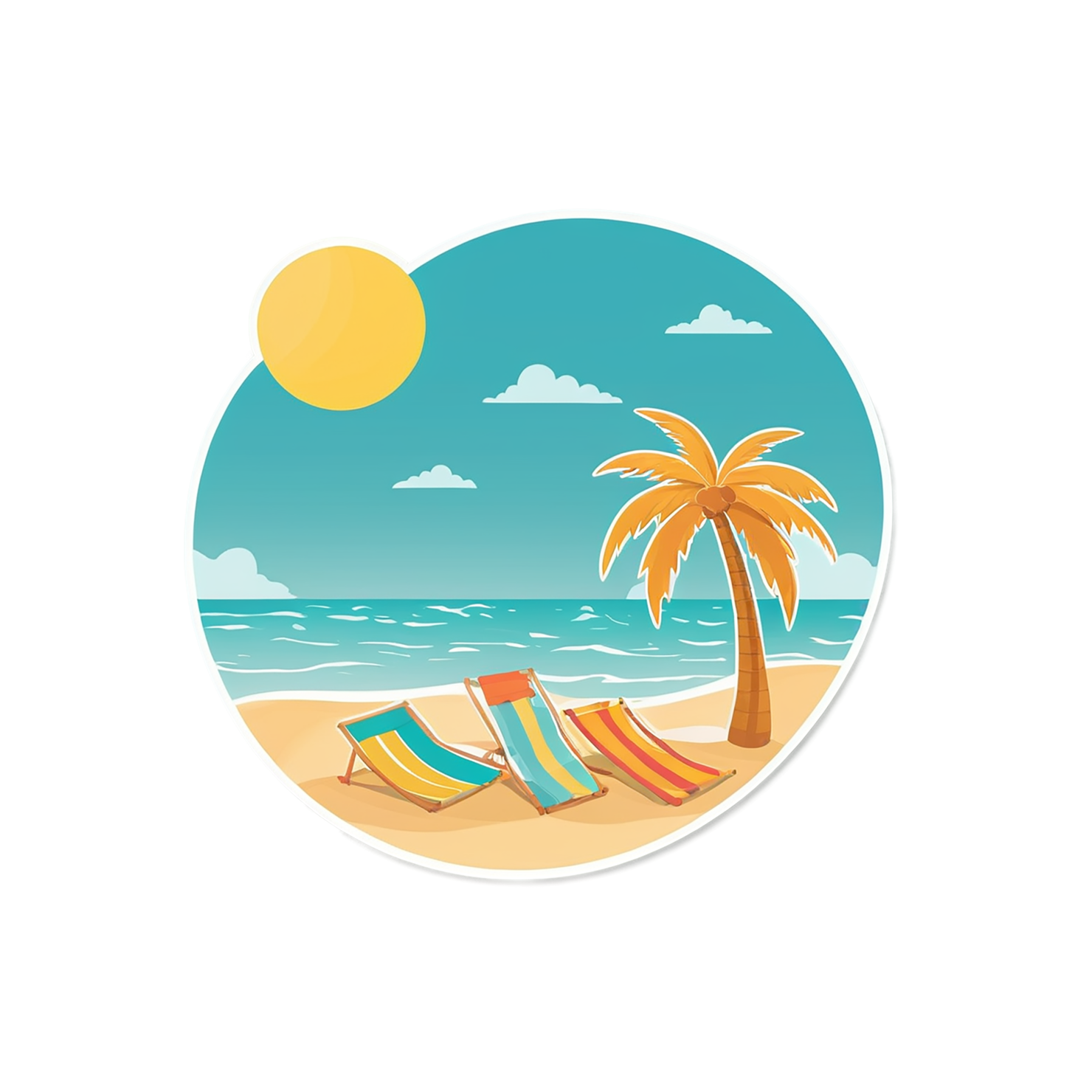 Beach cute sticker isolated on transparent background #12444