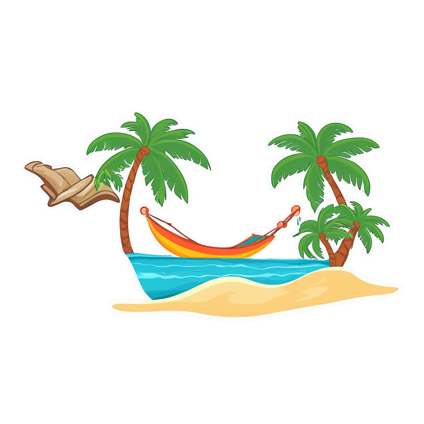 Beach cute sticker isolated on transparent background #12446