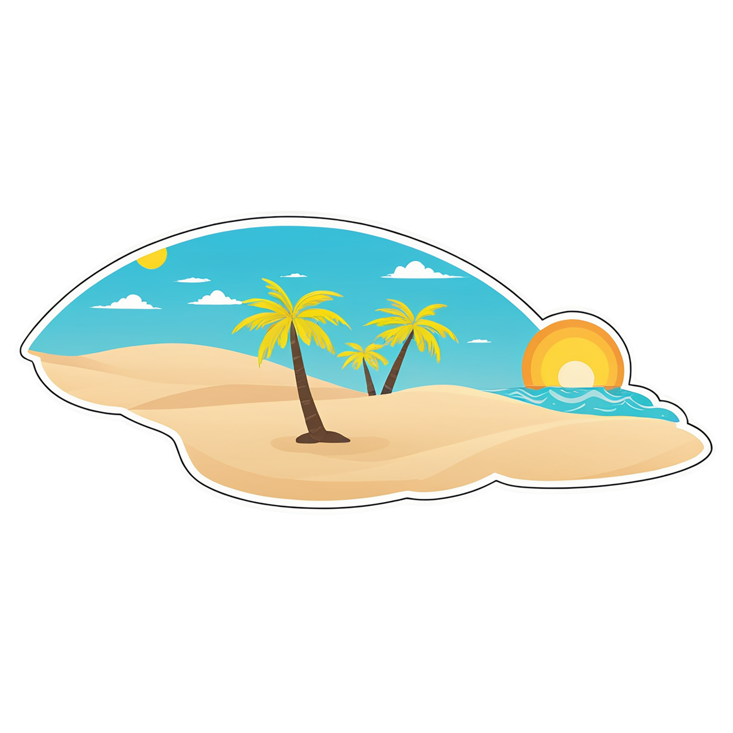 Beach cute sticker isolated on transparent background #12447
