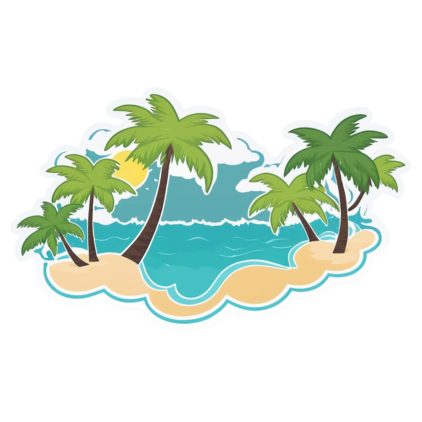 Beach cute sticker isolated on transparent background #12448