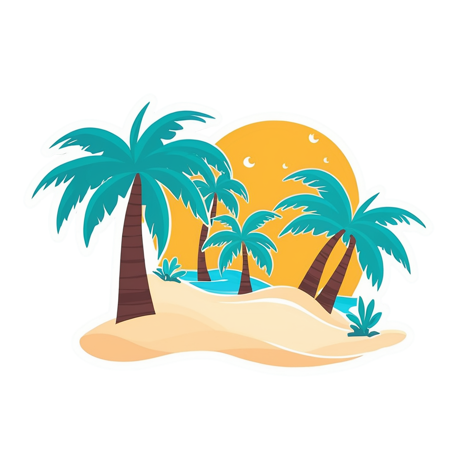 Beach cute sticker isolated on transparent background #12449
