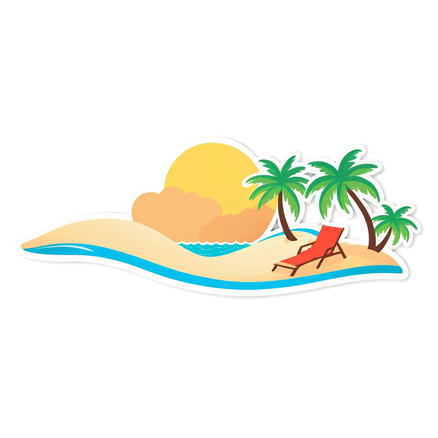 Beach cute sticker isolated on transparent background #12451