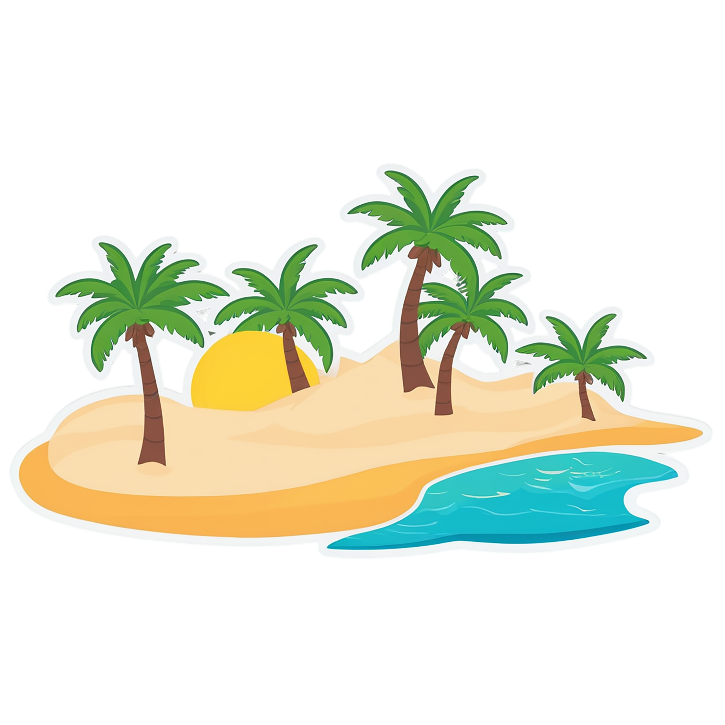Beach cute sticker isolated on transparent background #12452