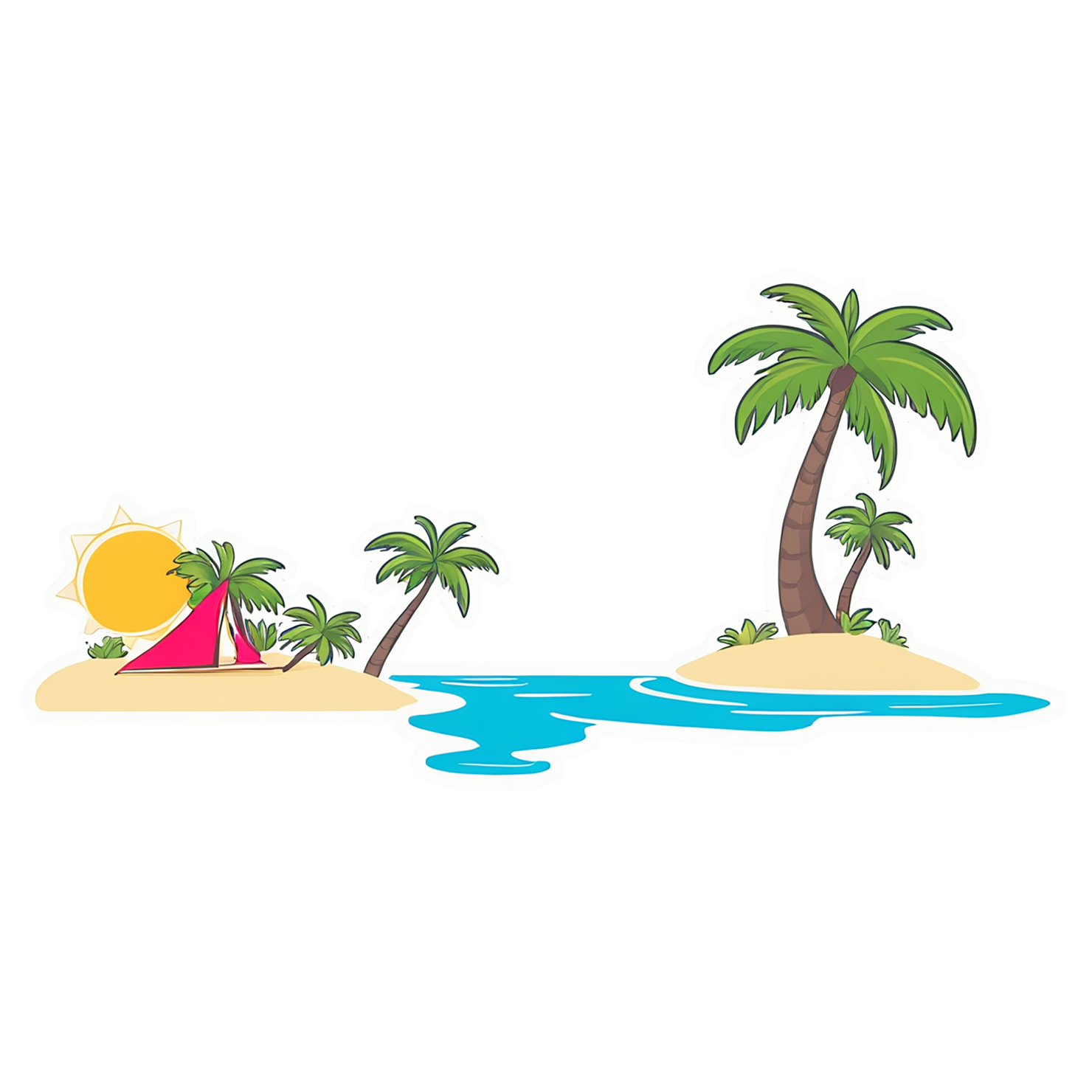 Beach cute sticker isolated on transparent background #12453
