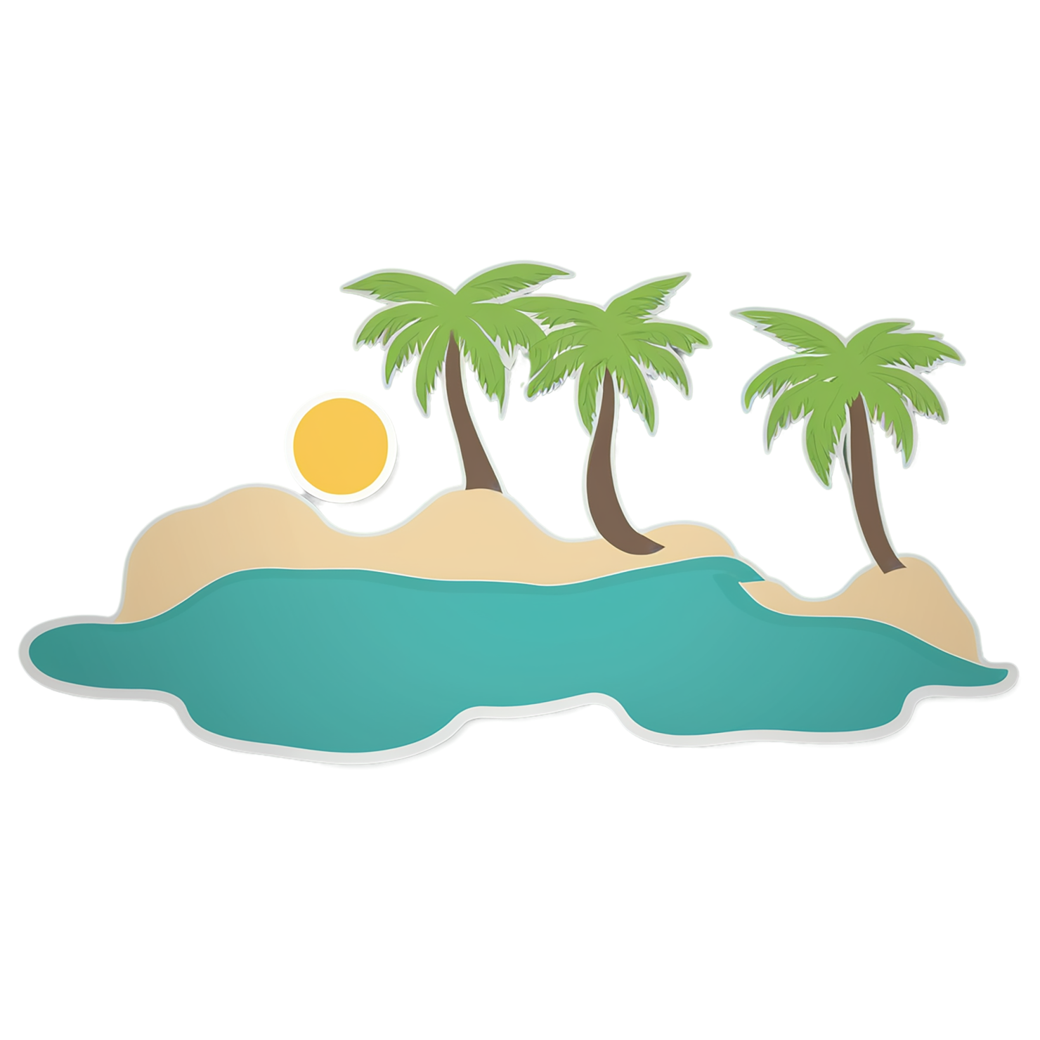 Beach cute sticker isolated on transparent background #12457