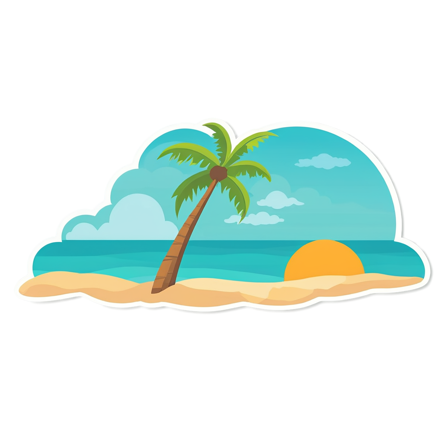 Beach cute sticker isolated on transparent background #12458