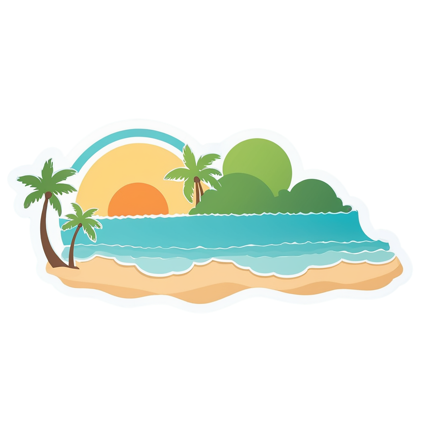 Beach cute sticker isolated on transparent background #12460