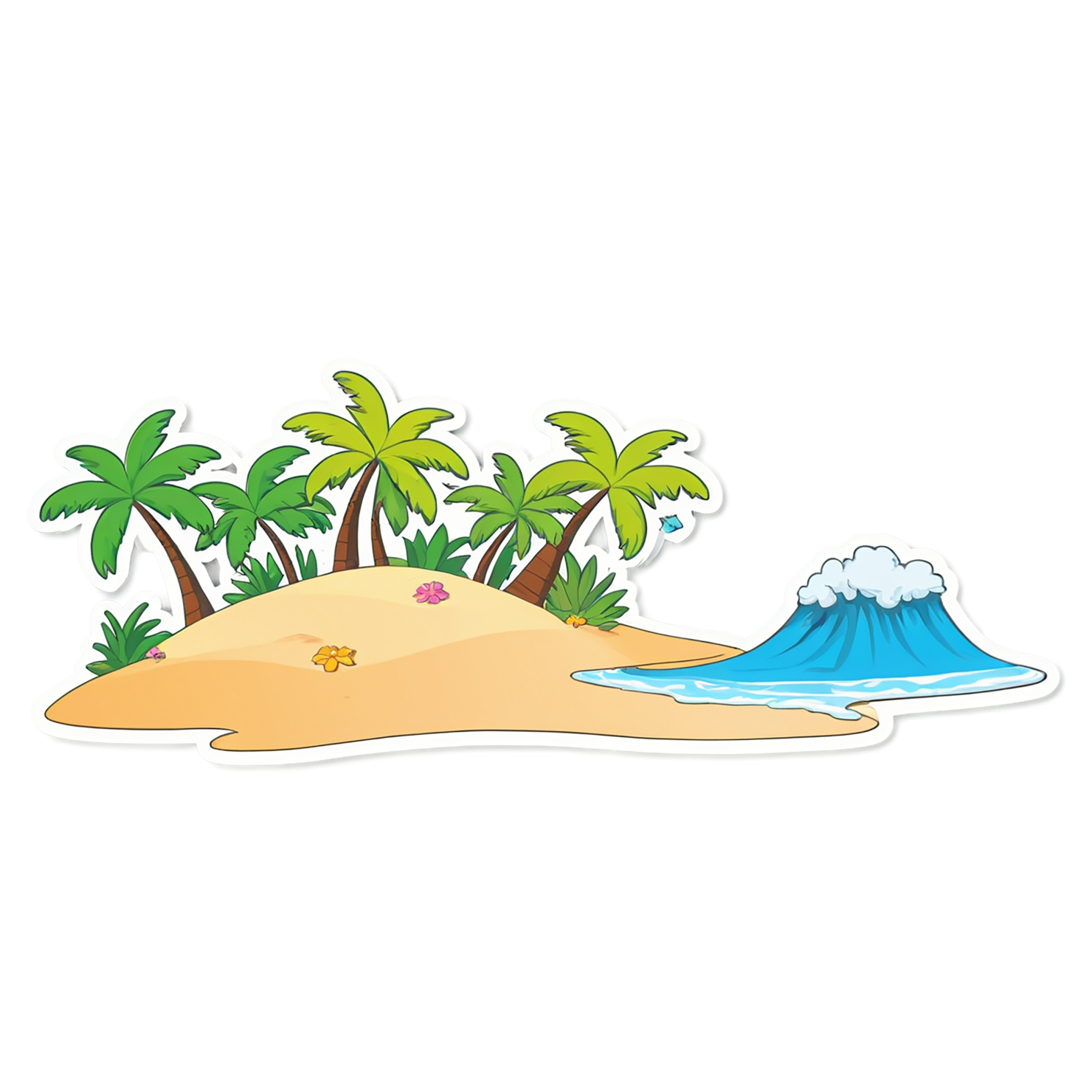 Beach cute sticker isolated on transparent background #12463