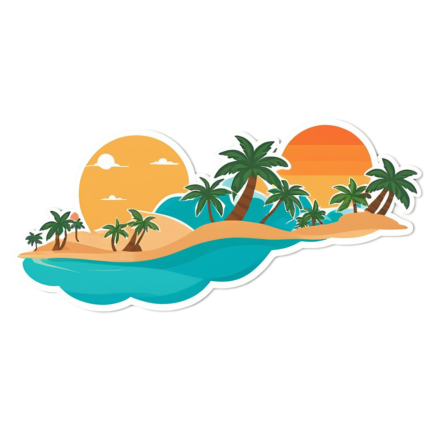 Beach cute sticker isolated on transparent background #12464
