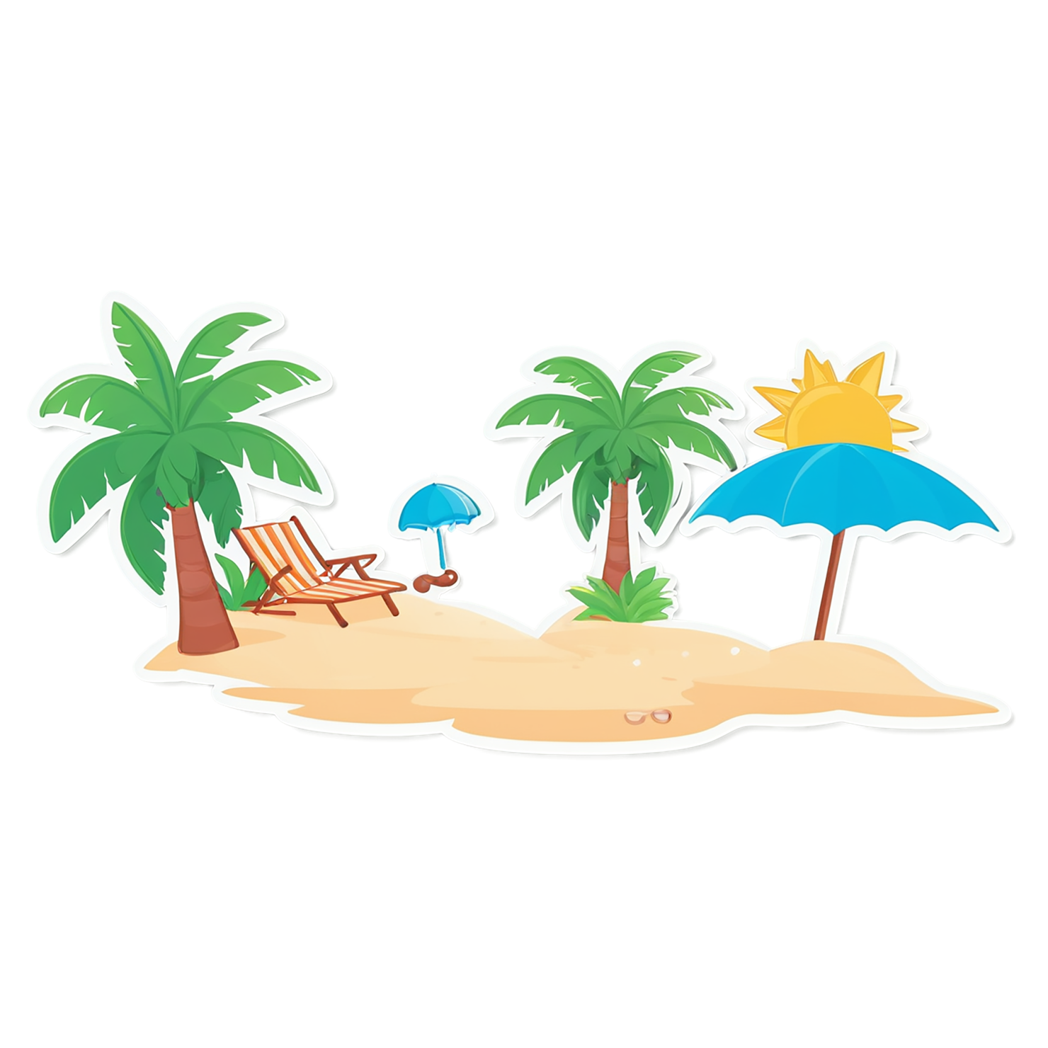 Beach cute sticker isolated on transparent background #12465