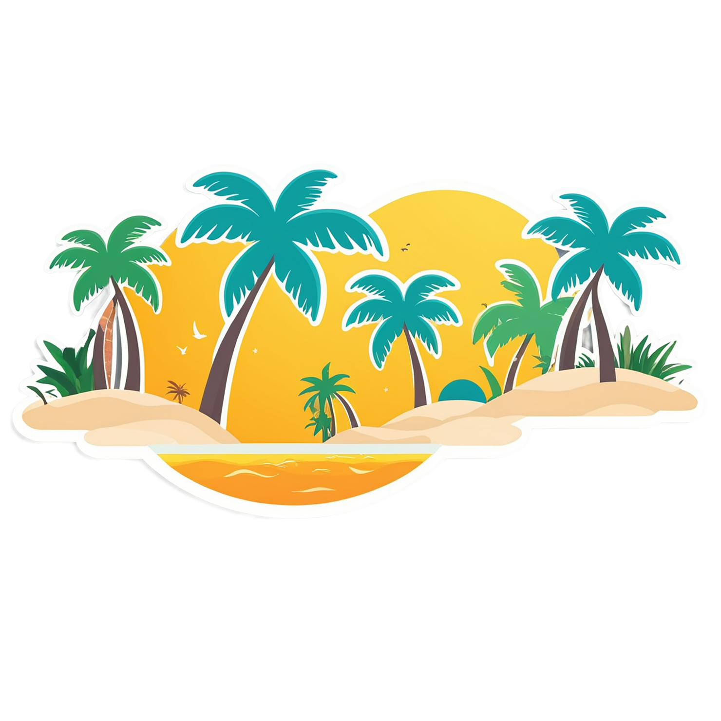 Beach cute sticker isolated on transparent background #12466