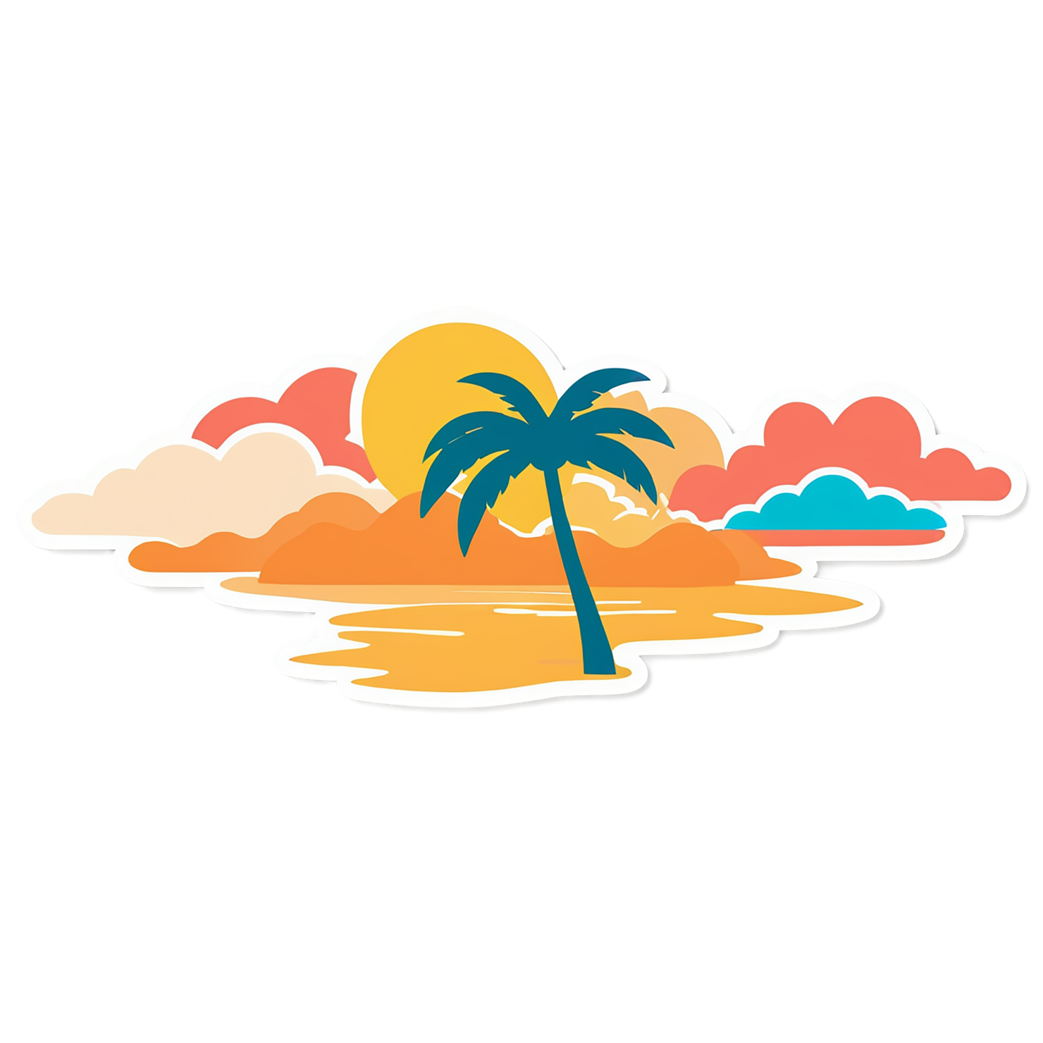 Beach cute sticker isolated on transparent background #12467