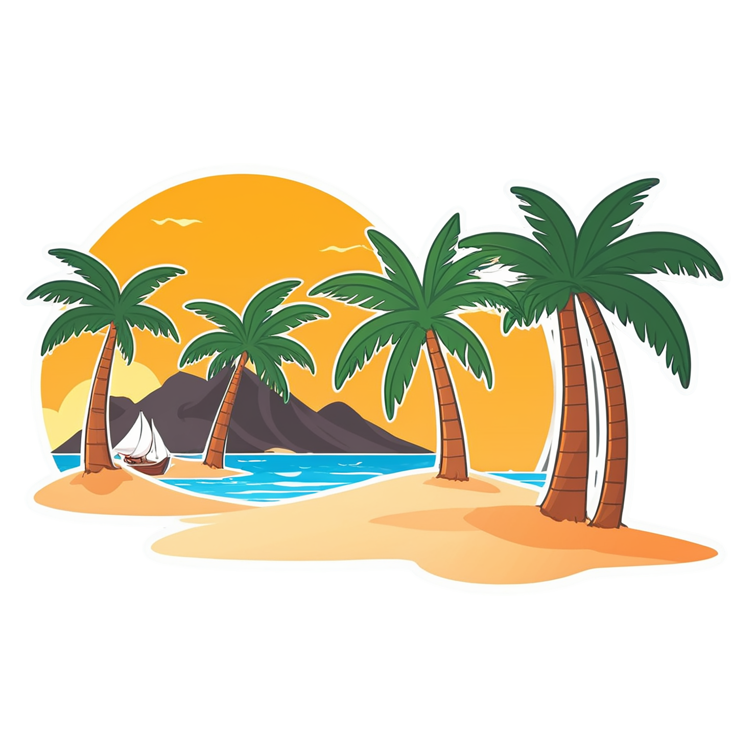 Beach cute sticker isolated on transparent background #12468