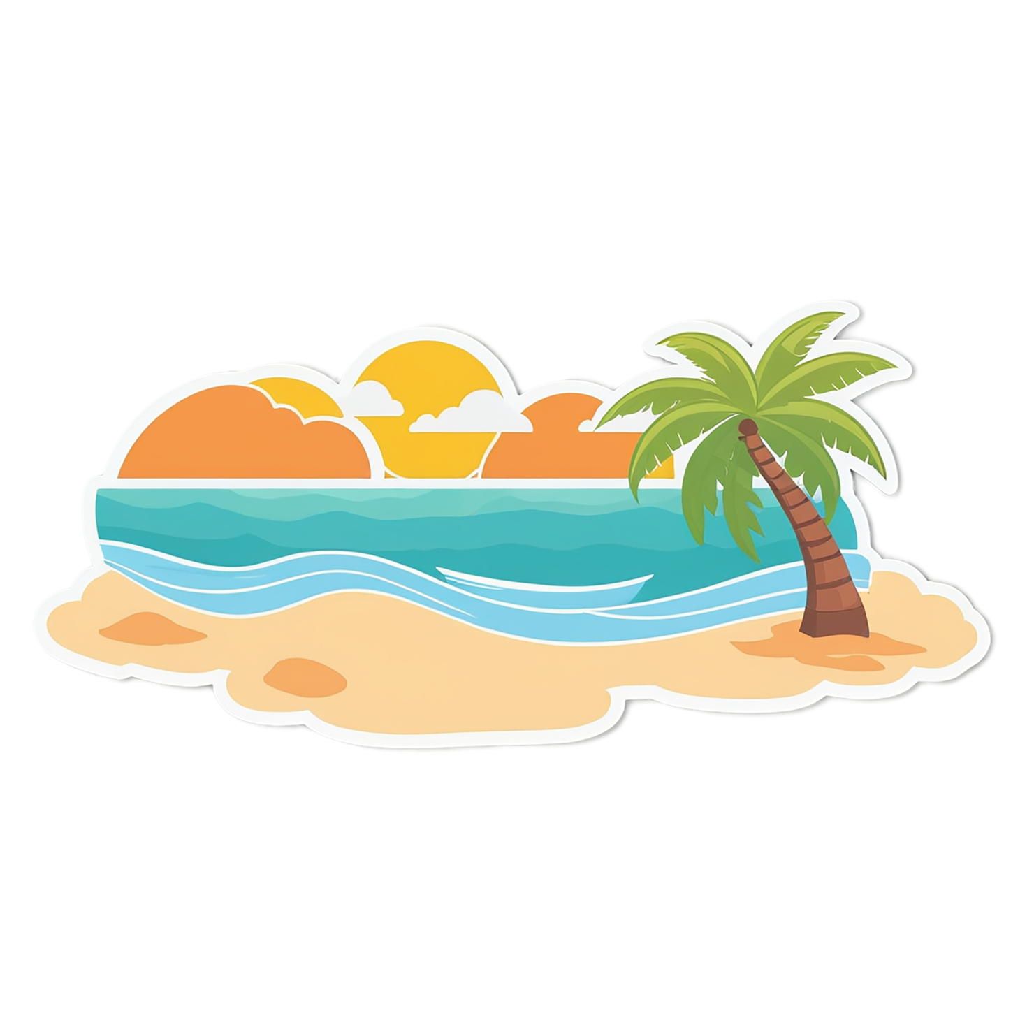 Beach cute sticker isolated on transparent background #12469