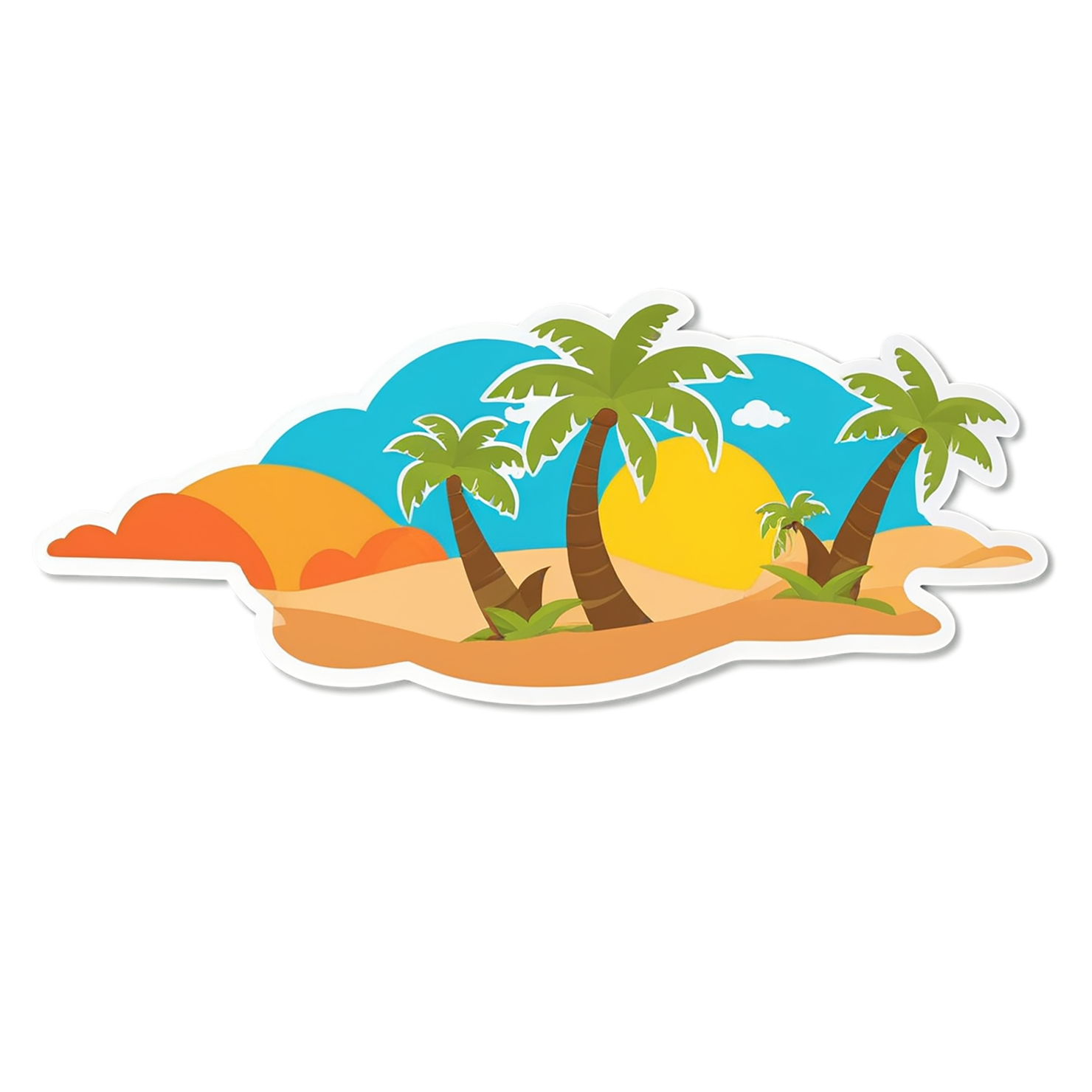 Beach cute sticker isolated on transparent background #12471