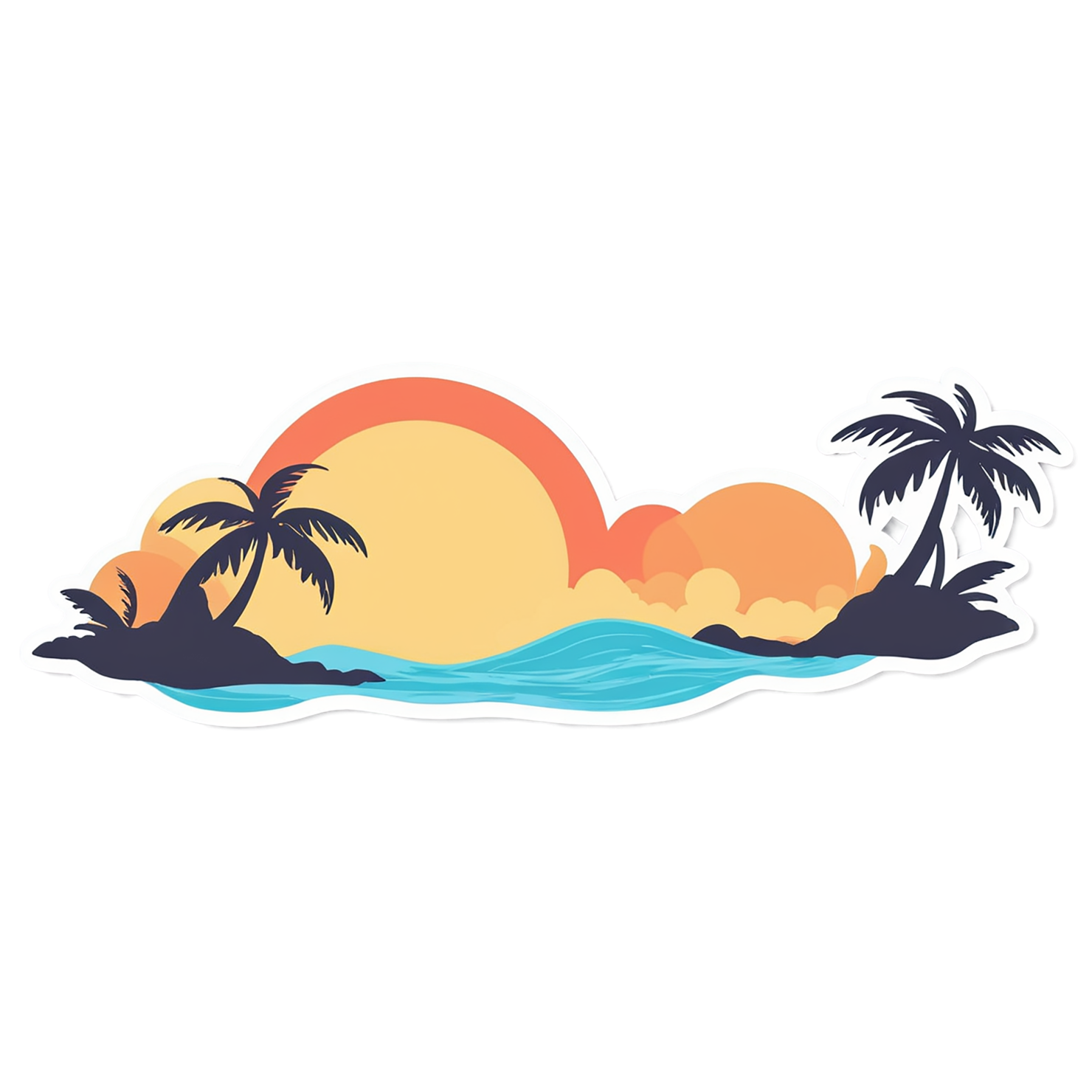 Beach cute sticker isolated on transparent background #12472