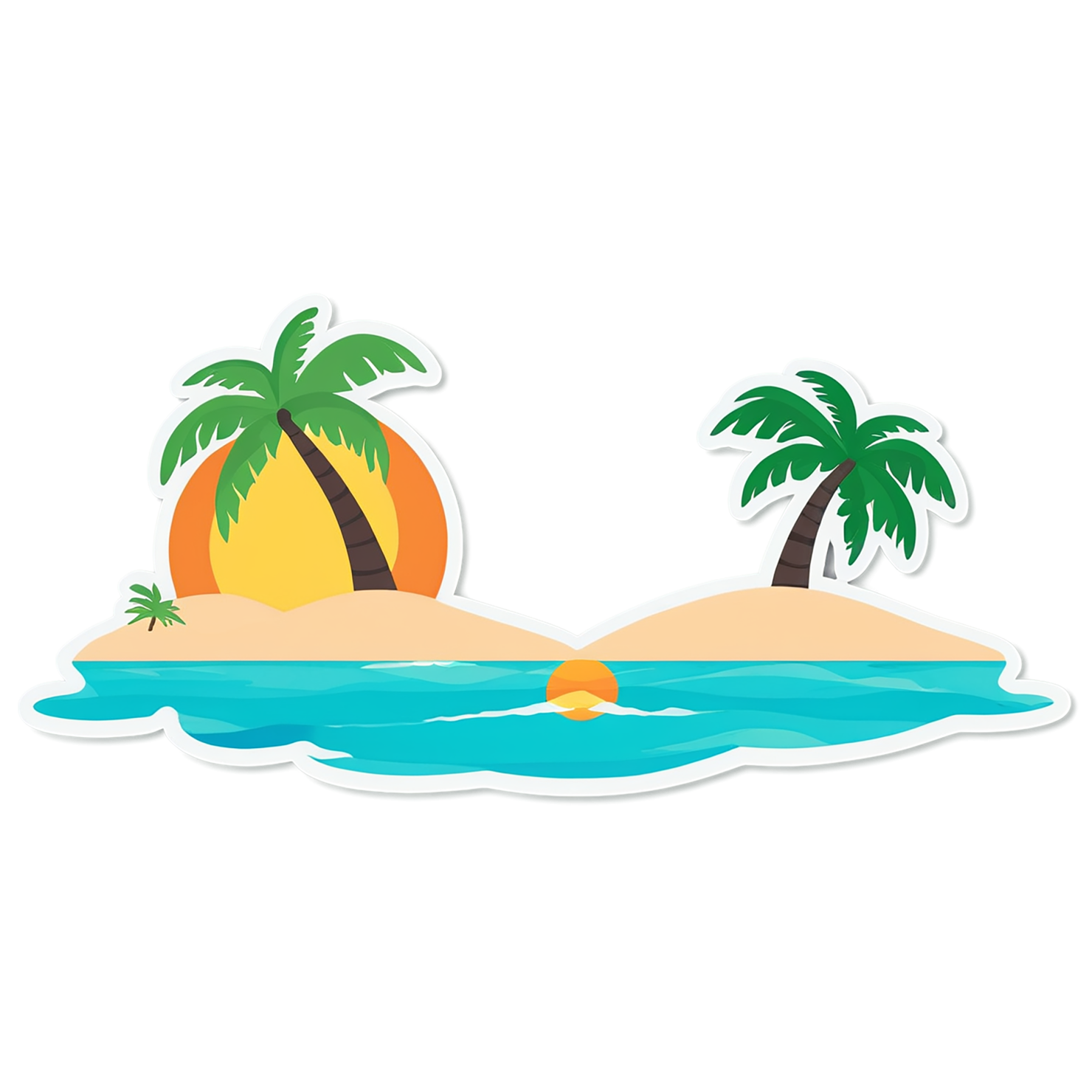 Beach cute sticker isolated on transparent background #12473