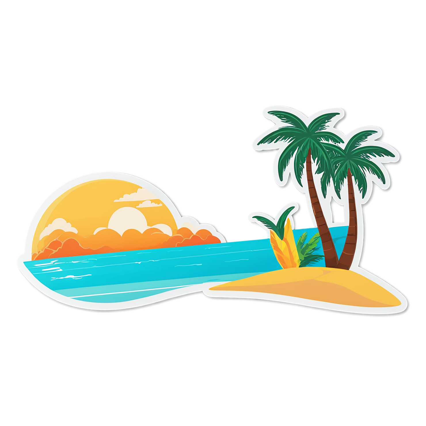 Beach cute sticker isolated on transparent background #12474