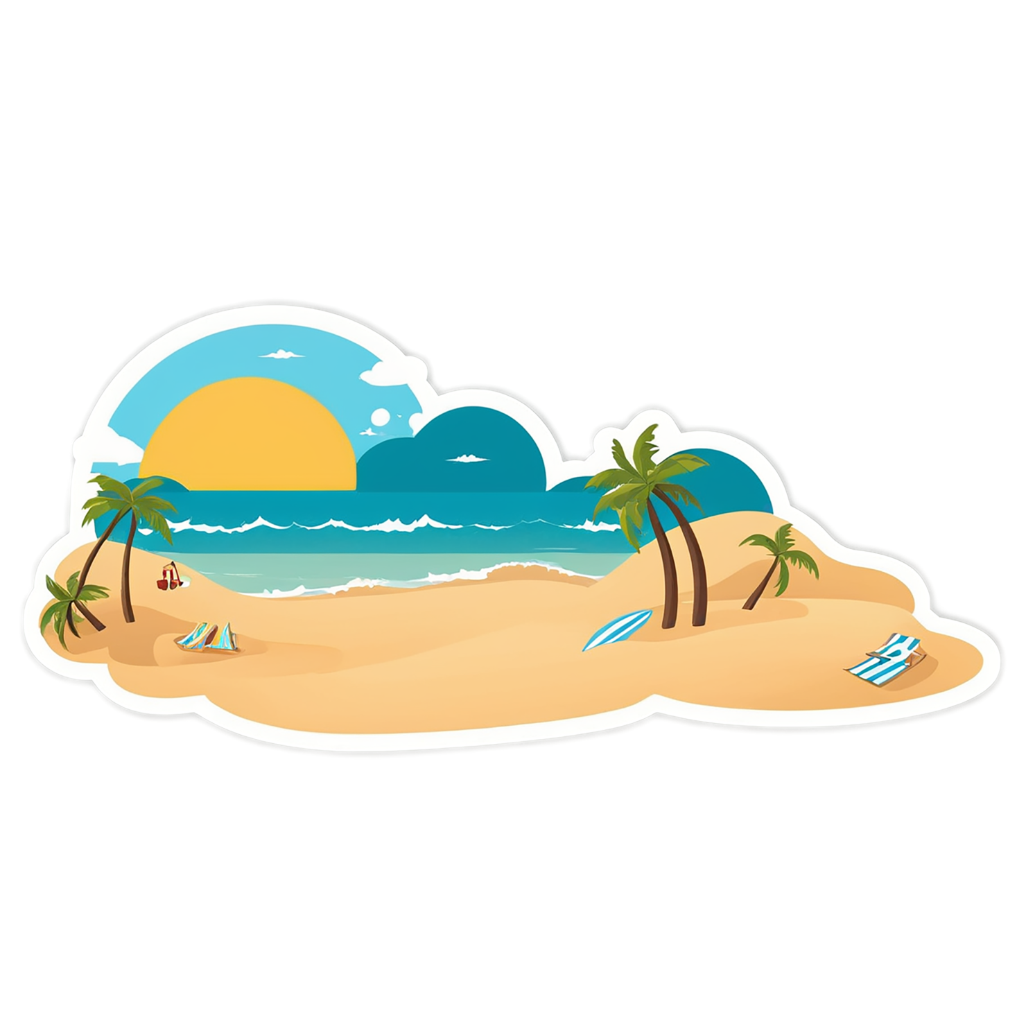 Beach cute sticker isolated on transparent background #12475