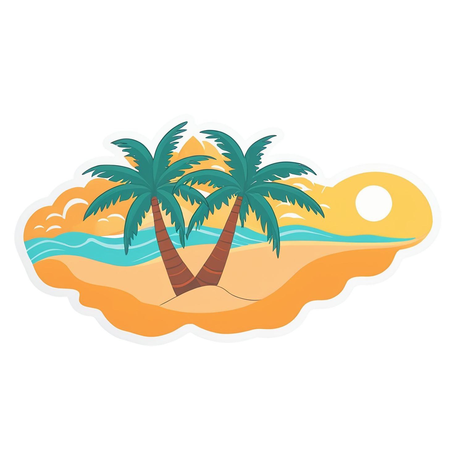 Beach cute sticker isolated on transparent background #12477
