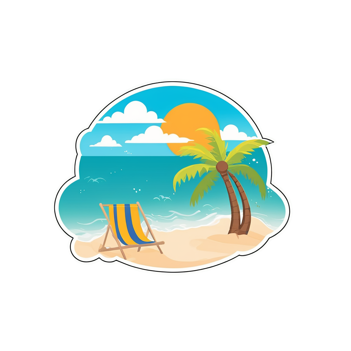 Beach cute sticker isolated on transparent background #12478