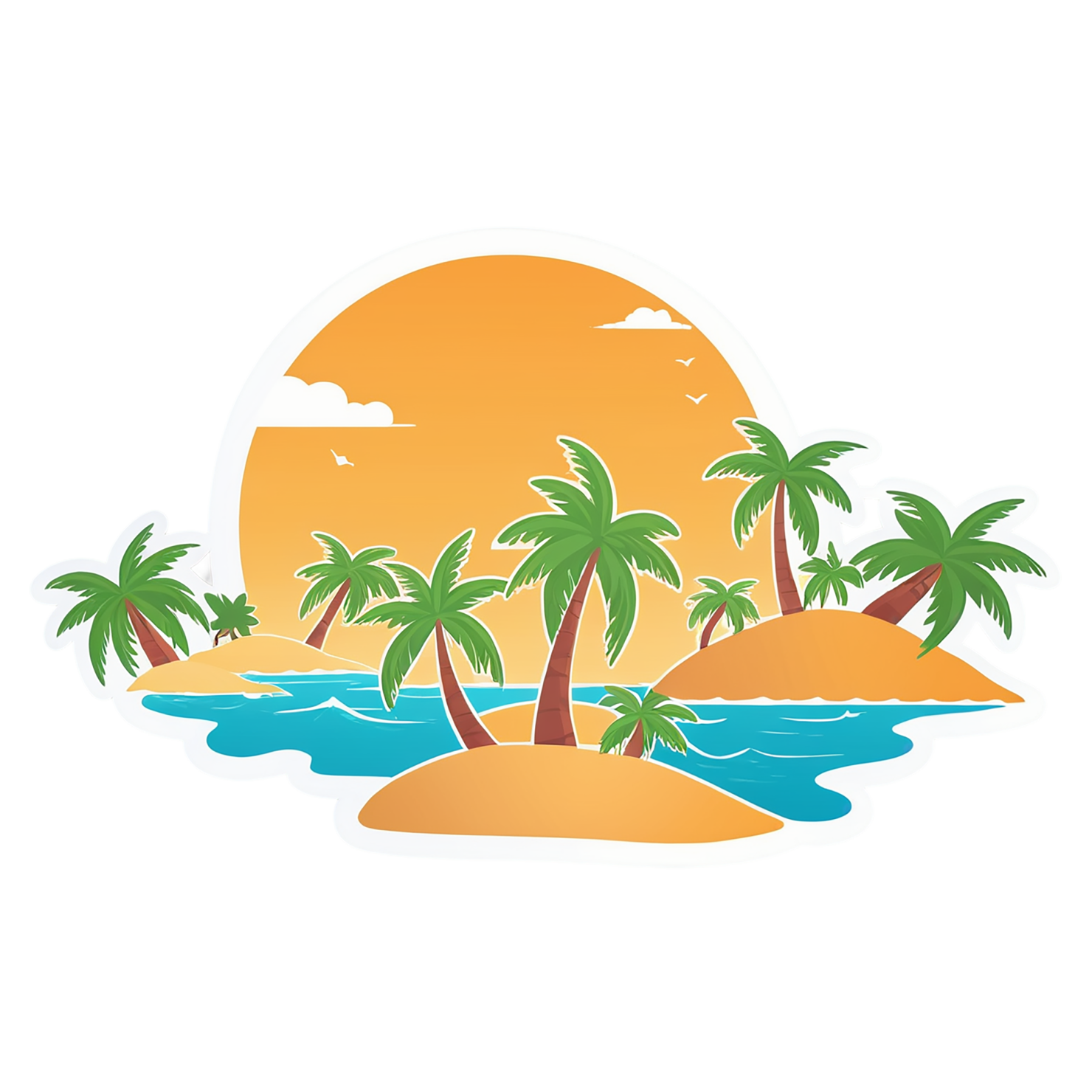Beach cute sticker isolated on transparent background #12479