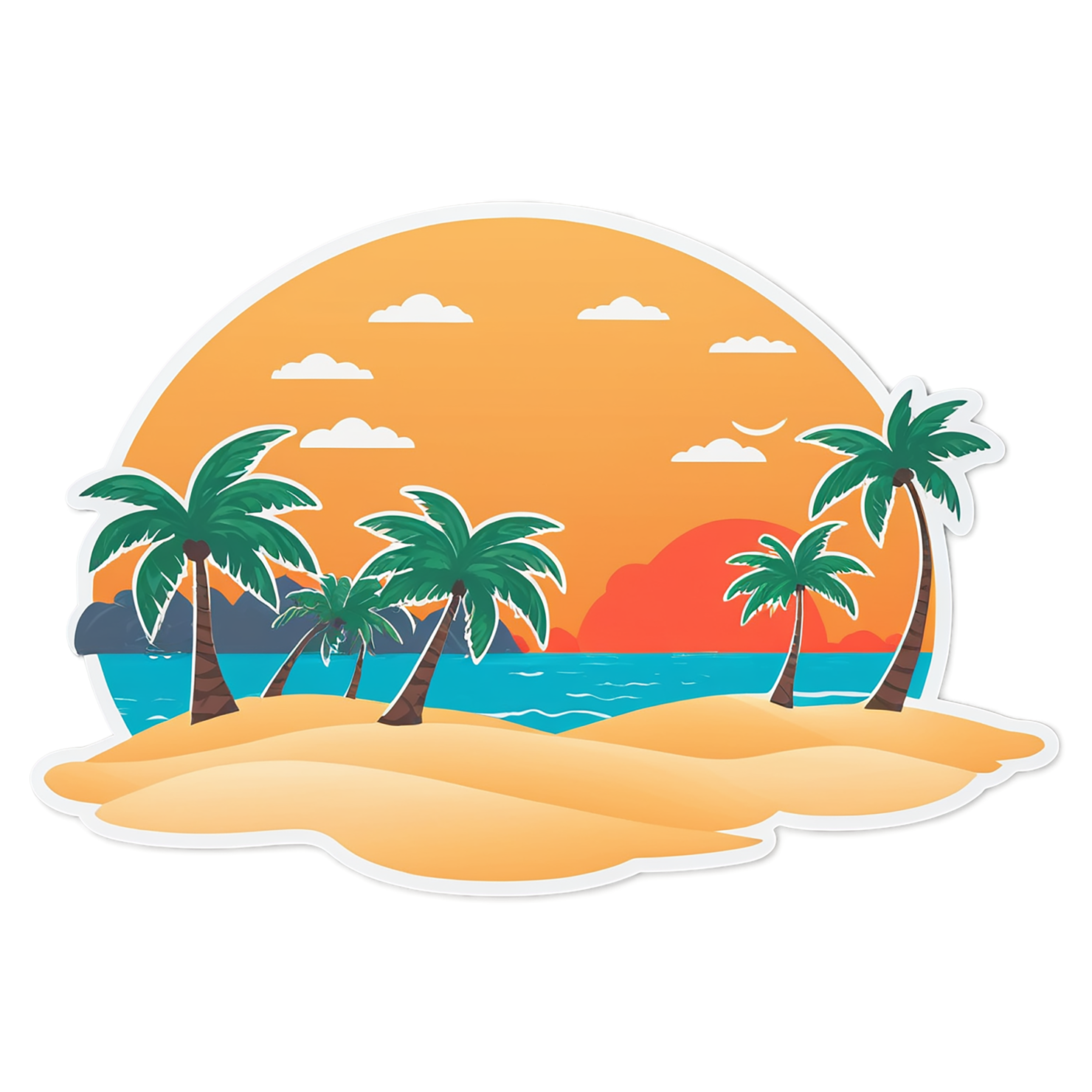 Beach cute sticker isolated on transparent background #12481