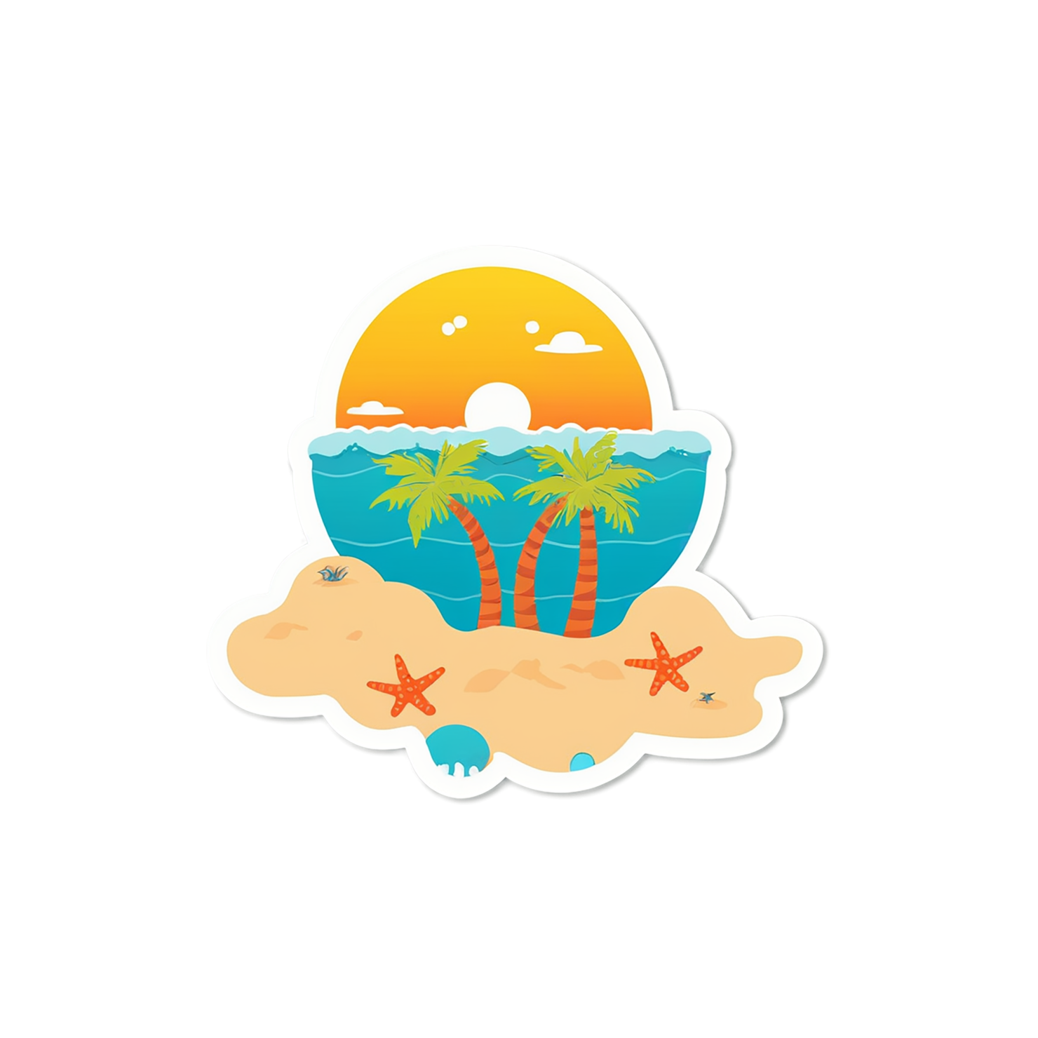 Beach cute sticker isolated on transparent background #12483