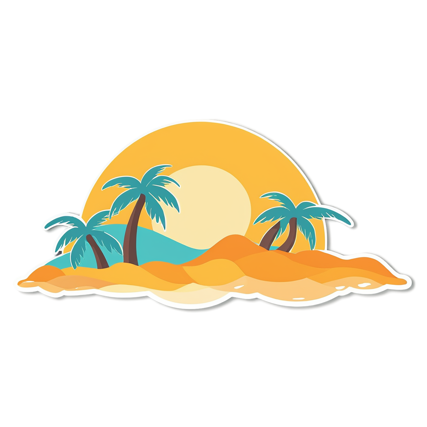 Beach cute sticker isolated on transparent background #12484