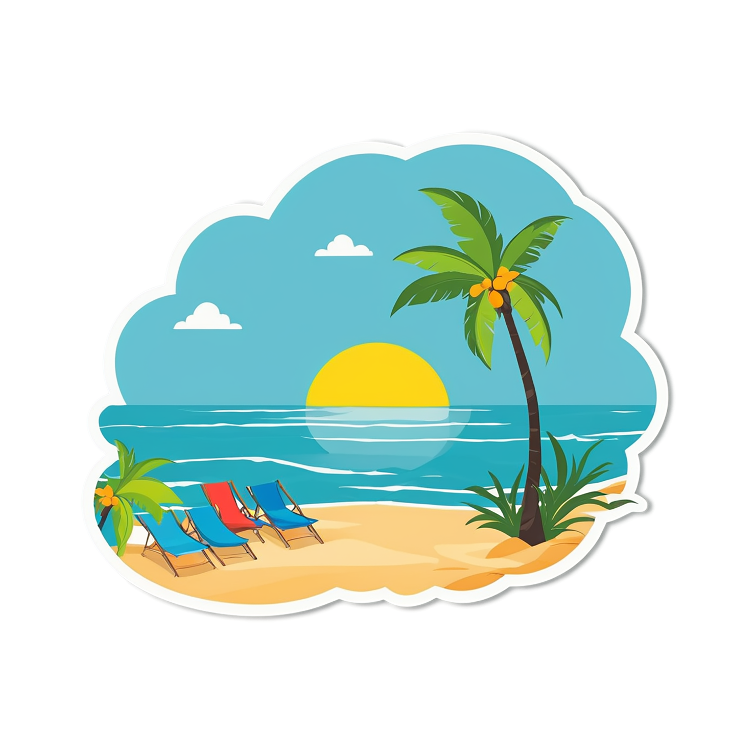 Beach cute sticker isolated on transparent background #12485