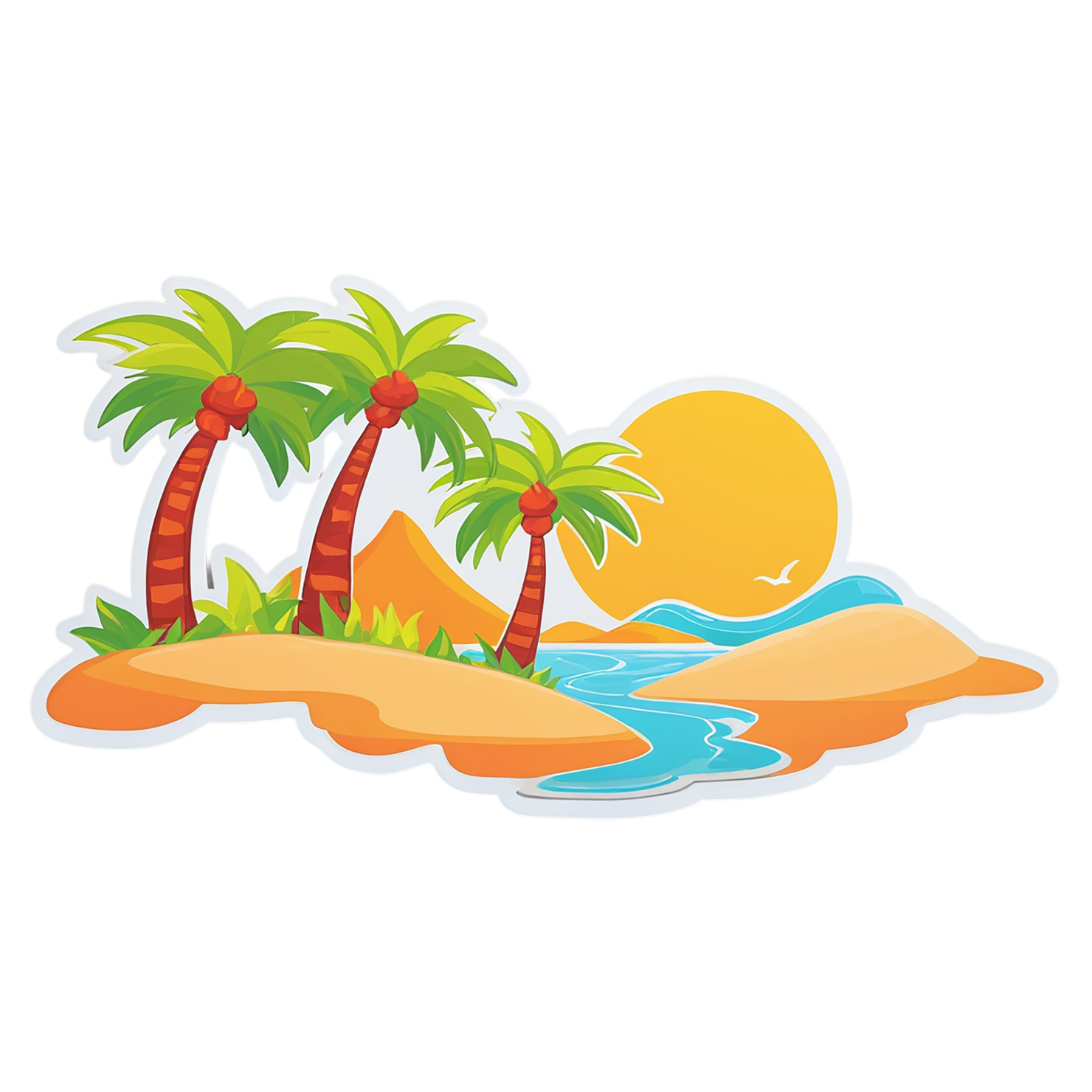 Beach cute sticker isolated on transparent background #12486