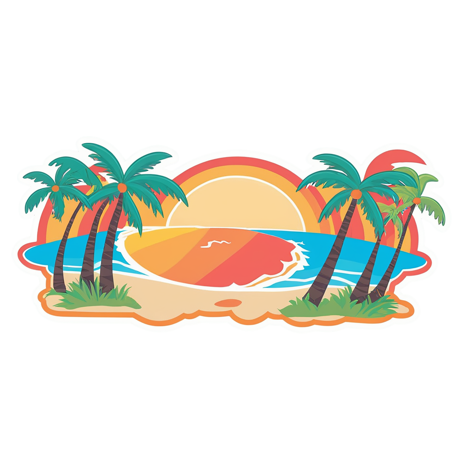 Beach cute sticker isolated on transparent background #12487
